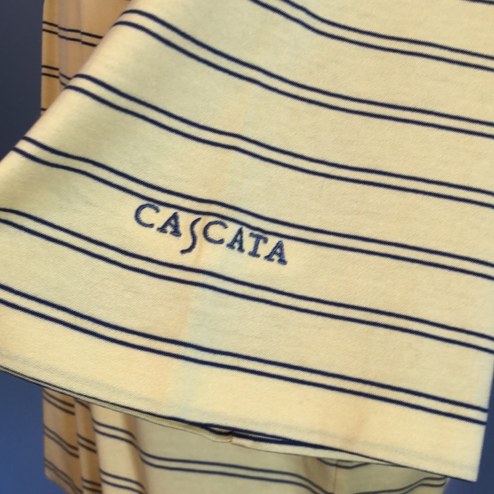 POLO GOLF Light Yellow & Blue Striped Men’s Golf Shirt Size Large L - Picture 3 of 8